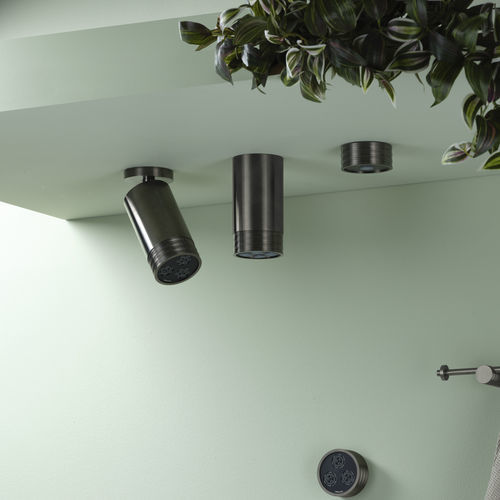 Pommeau de douche mural - PR5575AB01BLX+PR55PA001BLX+PR55PB101F40 - Ritmonio Rubinetterie Srl - de plafond / rond / pluie