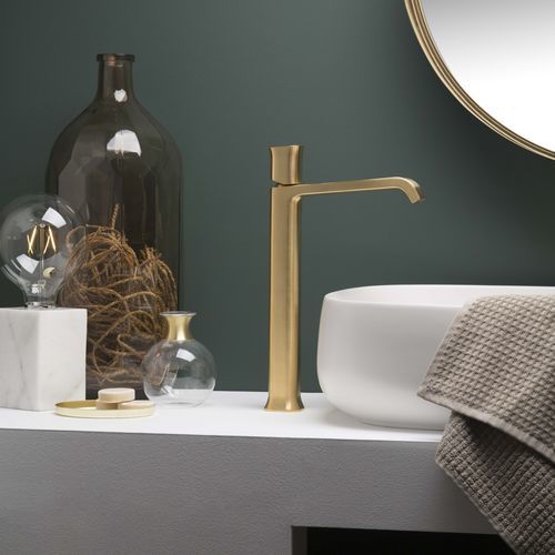 Mitigeur de vasque - PR35AV201GOX+PR35MA001GOX - Ritmonio Rubinetterie Srl - à poser / en laiton brossé / d'intérieur