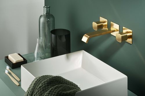 Mélangeur de vasque - PR35AQ212GOX+PR35MB002GOX - Ritmonio Rubinetterie Srl - encastrable / en laiton chromé / de salle de bain
