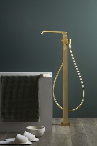 Mitigeur pour baignoire - PR35DD201GOX+PR35MC101GOX - Ritmonio Rubinetterie Srl - au sol / en laiton chromé / d'intérieur