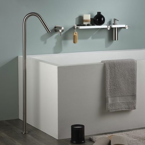 Bec pour baignoire en acier inox - E0BA0104H1INOX - Ritmonio Rubinetterie Srl - au sol