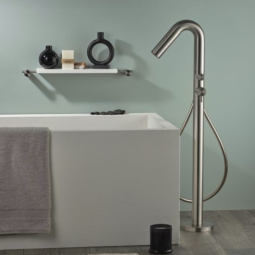 Mitigeur pour baignoire - E0BA0475INOX - Ritmonio Rubinetterie Srl - au sol / en inox / 1 trou