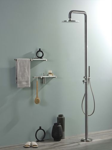 Colonne de douche professionnelle - E0BA0470EINOX - Ritmonio Rubinetterie Srl - sur pied / contemporaine / avec douche à main