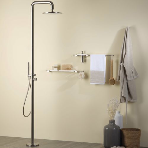 Colonne de douche professionnelle - E0BA0470ICM - Ritmonio Rubinetterie Srl - en inox / sur pied / contemporaine