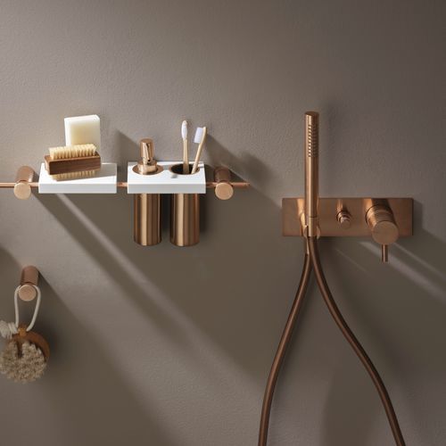 Mitigeur de douche - PR51GQ102F33+PR51MC104F33 - Ritmonio Rubinetterie Srl - mural / encastrable / en laiton brossé