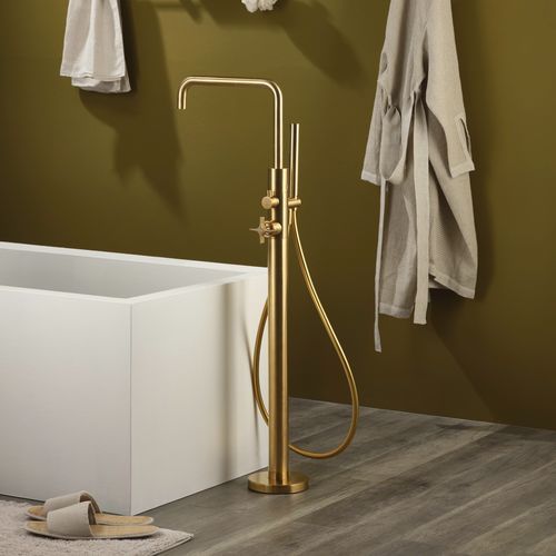 Mitigeur pour baignoire - PR53DA201GOX - Ritmonio Rubinetterie Srl - au sol / en laiton brossé / 1 trou