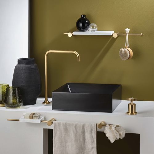Mitigeur de vasque - PR53AW201GOX - Ritmonio Rubinetterie Srl - à poser / en laiton brossé / 2 trous