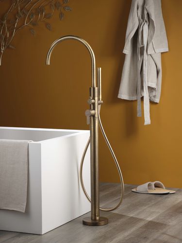 Mitigeur de baignoire - PR54DA202F34 - Ritmonio Rubinetterie Srl - au sol / en laiton brossé / 1 trou