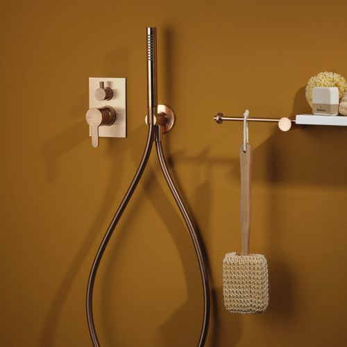 Mitigeur de douche - PR54GB111F33 - Ritmonio Rubinetterie Srl - mural / en laiton brossé / 2 trous