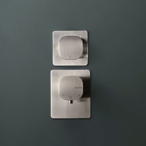 Mitigeur de douche - PR35HF202IX - Ritmonio Rubinetterie Srl - mural / thermostatique / en laiton brossé