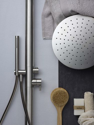 Set de douche au sol - E0BA0470INOX - Ritmonio Rubinetterie Srl - contemporain / professionnel / avec douche à main