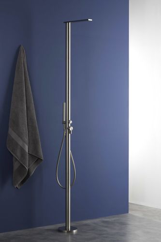 Set de douche au sol - PR50DJ201INOX - Ritmonio Rubinetterie Srl - contemporain / avec douche à main / avec pommeau sur colonne fixe