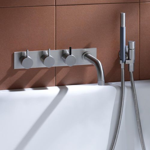 Mélangeur pour baignoire - 811C-071 series - VOLA - encastrable / en acier inoxydable / de salle de bain