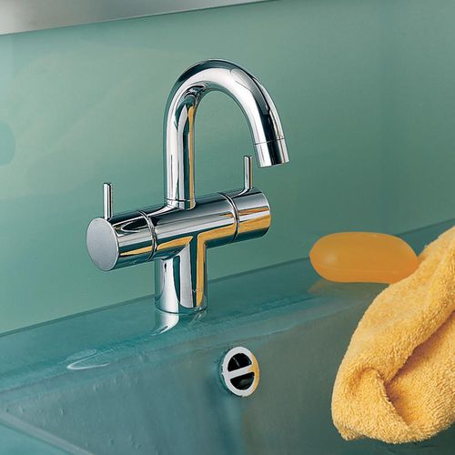 Mélangeur de vasque - HV6 series - VOLA - à poser / en acier inoxydable / de salle de bain