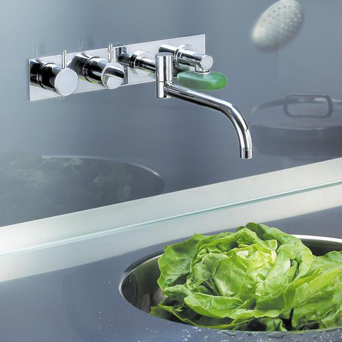 Mélangeur encastrable - 634T3 series - VOLA - en acier inoxydable / de cuisine / 4 trous
