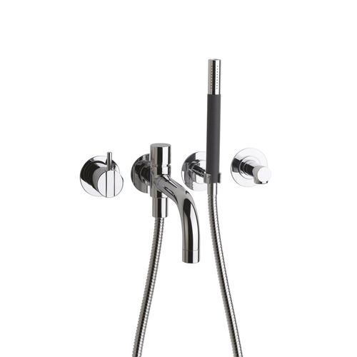 Mitigeur pour baignoire - 2141DT8T3 series - VOLA - à encastrer / en inox / 4 trous