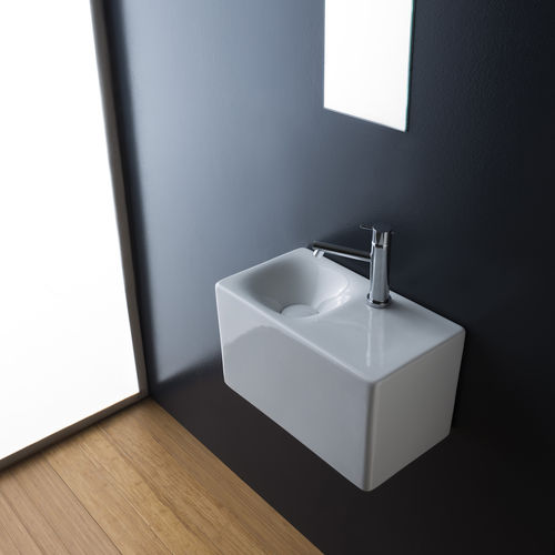 Vasque suspendue - 1522 - Scarabeo Ceramiche - en céramique / avec plan intégré / rectangulaire