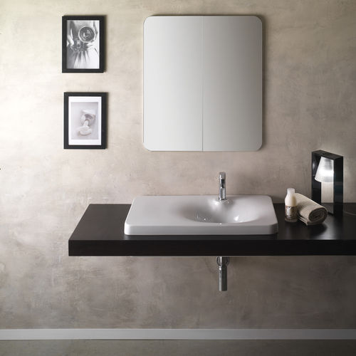 Vasque console - 6014 - Scarabeo Ceramiche - en céramique / avec plan intégré / rectangulaire