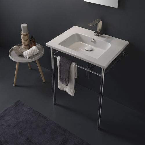 Vasque suspendue - 5210 - Scarabeo Ceramiche - en céramique / avec porte-serviettes intégré / rectangulaire