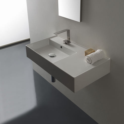 Vasque suspendue - 5115  - Scarabeo Ceramiche - en céramique / avec plan intégré / rectangulaire