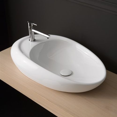Vasque à poser - 8602 - Scarabeo Ceramiche - en céramique / ovale / 1 trou