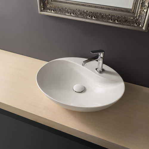 Vasque à poser - 8610 - Scarabeo Ceramiche - en céramique / ovale / 1 trou