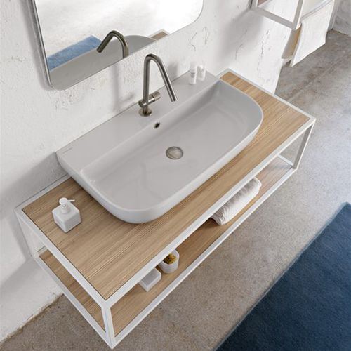 Vasque suspendue - Glam - Scarabeo Ceramiche - à poser / en céramique / rectangulaire