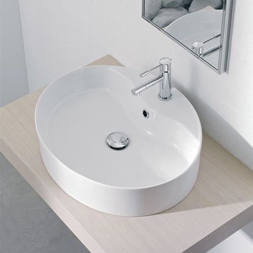 Vasque à poser - 8030R - Scarabeo Ceramiche - en céramique / ovale / 1 trou