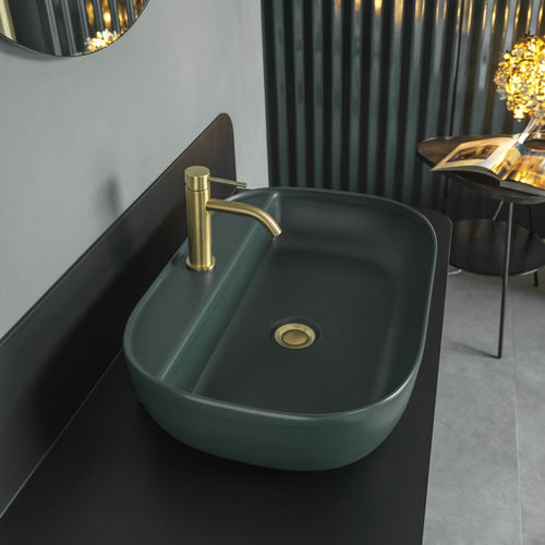 Vasque à poser - MUSK - Scarabeo Ceramiche - en céramique / ovale / 1 trou