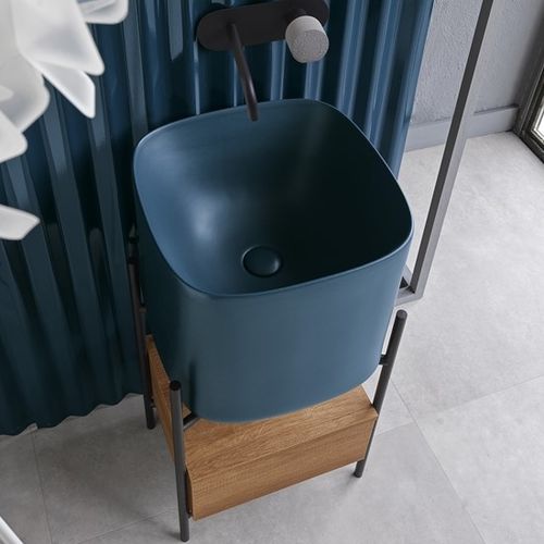 Vasque console - LAILA - Scarabeo Ceramiche - en céramique / avec tiroir intégré / avec miroir