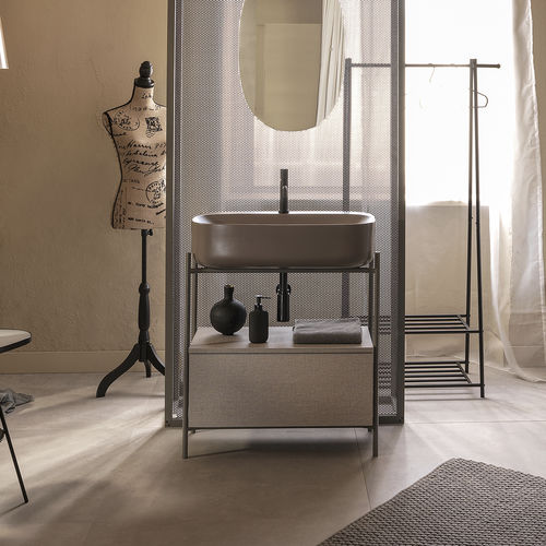 Vasque console - LAILA - Scarabeo Ceramiche - en céramique / avec tiroir intégré / avec miroir