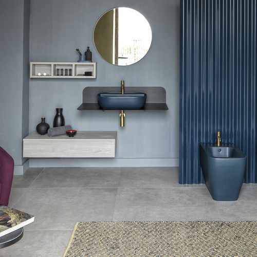 Meuble vasque suspendu - PLN3 - Scarabeo Ceramiche - en bois / contemporain / sans porte