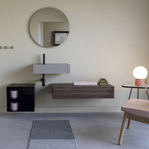 Meuble vasque suspendu - SOL6 - Scarabeo Ceramiche - en bois / contemporain / sans porte