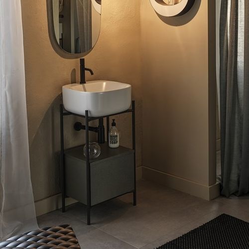 Vasque console - LAILA - Scarabeo Ceramiche - en céramique / avec tiroir intégré / avec miroir