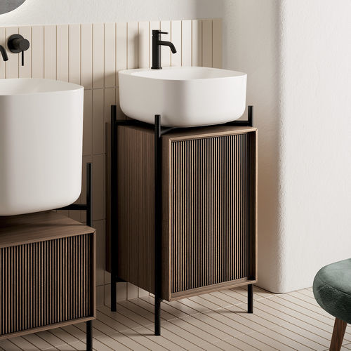 Meuble vasque à poser - LAILA - Scarabeo Ceramiche - en bois / en métal / contemporain