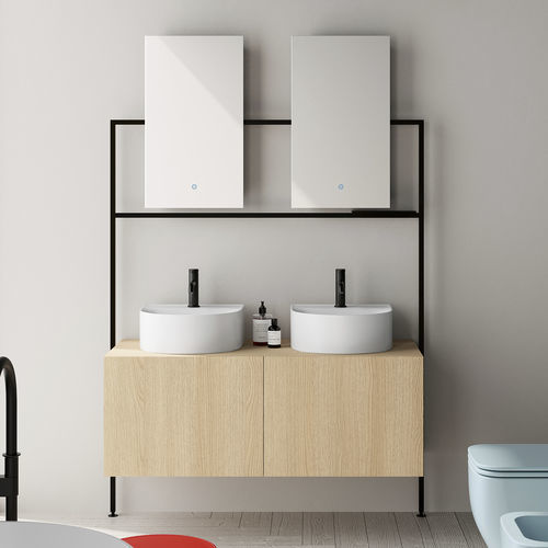 Meuble vasque double - PICTURE: 3054 - Scarabeo Ceramiche - suspendu / en bois / en métal