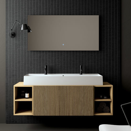 Meuble vasque double - PICTURE: 3060 - Scarabeo Ceramiche - suspendu / en bois / en métal