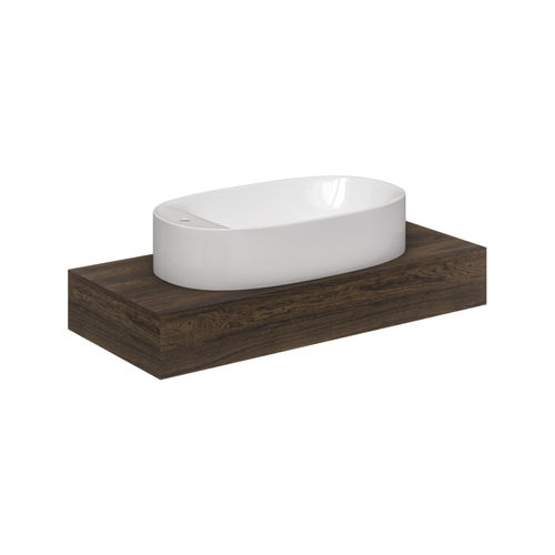 Vasque à poser - SKINNY - Scarabeo Ceramiche - en céramique / avec plan intégré / ovale