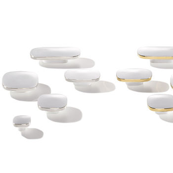Bouton de meuble contemporain - LOZENGE  - PAMAR - en porcelaine / par James Irvine