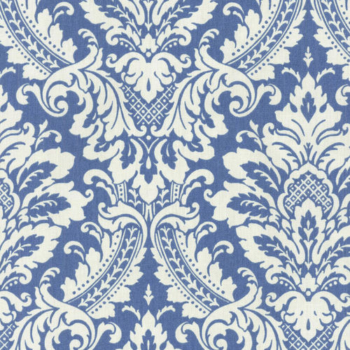 Tissu d'ameublement - WARREN CORNFLOWER - WAVERLY Div. of Schumacher & Co. - damas / en coton / imprimé