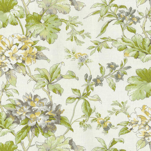 Tissu d'ameublement - FAWN HILL PLATINUM - WAVERLY Div. of Schumacher & Co. - à fleurs / en coton