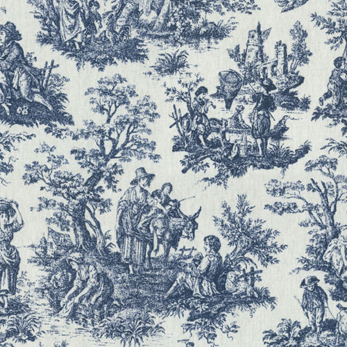 Tissu d'ameublement - RUSTIC TOILE NAVY - WAVERLY Div. of Schumacher & Co. - personnalisable / en coton / décoratif