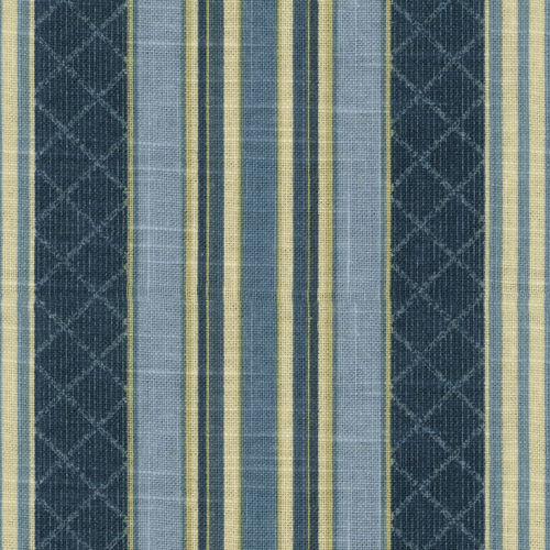 Tissu d'ameublement - ETIENNE INDIGO - WAVERLY Div. of Schumacher & Co. - à rayures / à motif géométrique / en lin