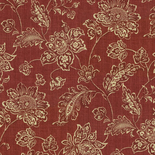 Tissu d'ameublement - EVERARD DAMASK RUBY - WAVERLY Div. of Schumacher & Co. - à fleurs / en lin