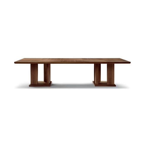 Table à manger contemporaine - TRIBECA - ZANABONI - en noyer / avec piètement en bois massif / rectangulaire