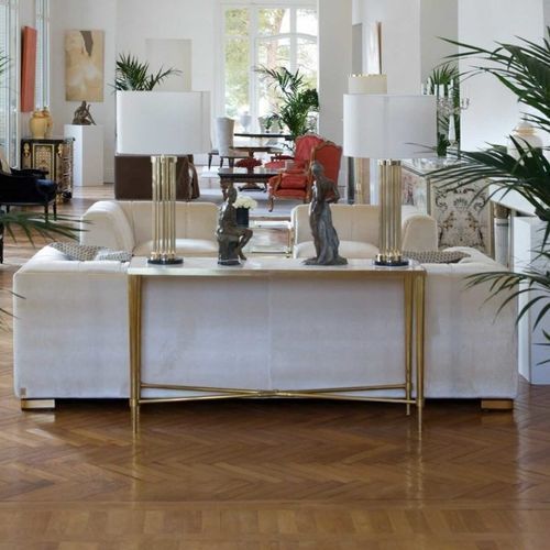 Console contemporaine - T108 - ZANABONI - en marbre / avec piètement en laiton / rectangulaire