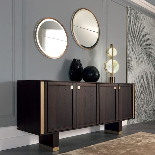 Miroir mural - OP/10801 - ZANABONI - contemporain / rond / en bronze