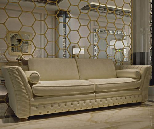 Canapé classique - CAPRI - ZANABONI - en tissu / en cuir / avec coussin amovible