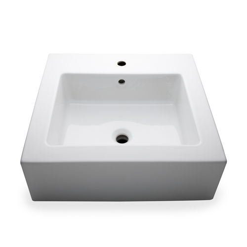 Vasque console - LRCL80 - Waterworks - en porcelaine / rectangulaire / contemporaine