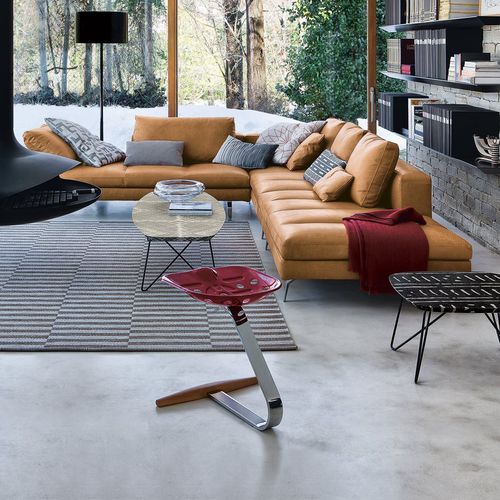 Tabouret design original - MEZZADRO - Zanotta - en hêtre / avec piètement en acier chromé / cantilever